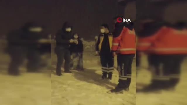 Sağlık ekiplerinden yoğun kara rağmen hasta kurtarma operasyonu