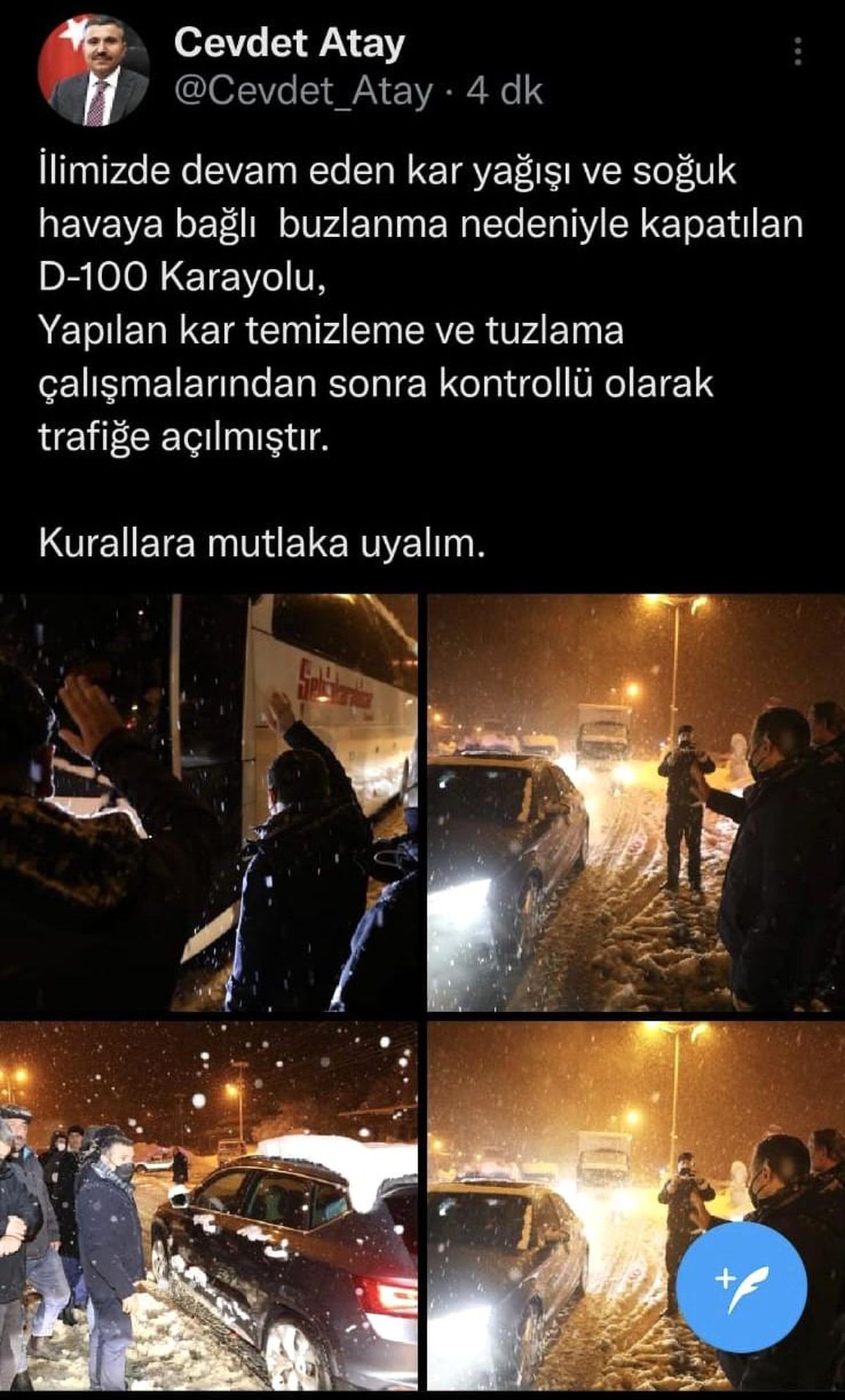 Düzce\'de D-100 Karayolu ulaşıma açıldı