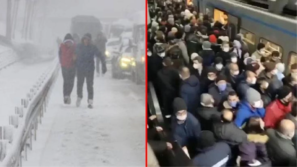 İstanbul\'da kar etkisini arttırıyor! Metrobüsler tıklım tıklım doldu, araçlar yolda kaldı