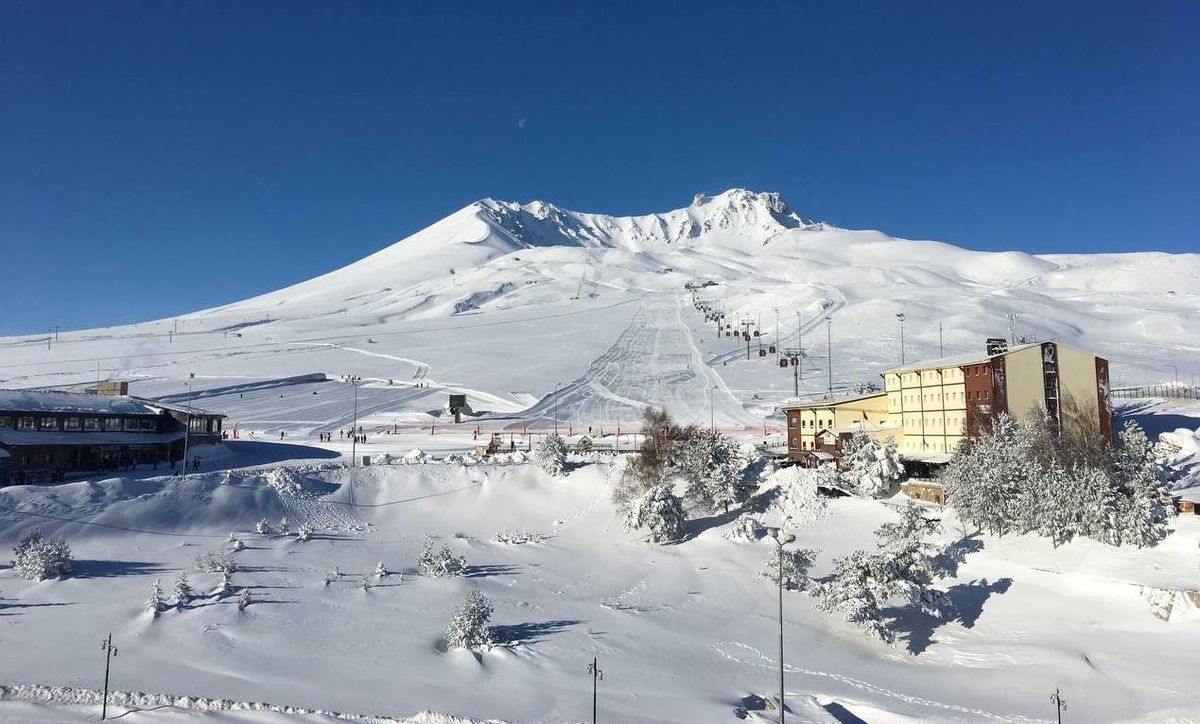 Erciyes\'teki pistlerde kar kalınlığı 150 santimetre ölçüldü