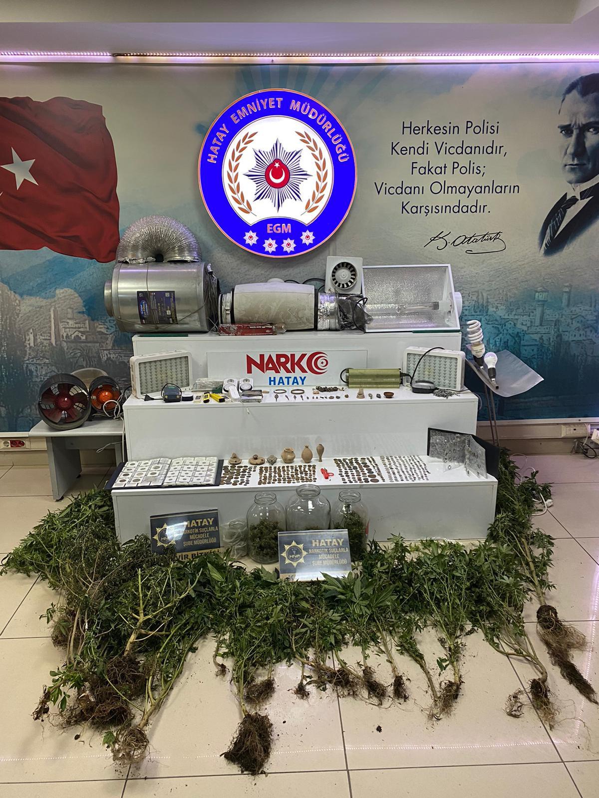 Hatay\'da tarihi eser ve uyuşturucu operasyonunda bir şüpheli yakalandı