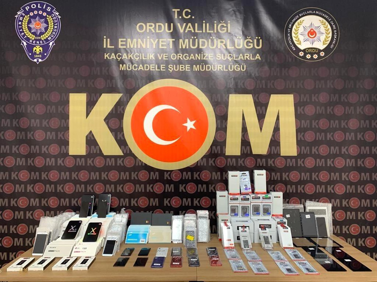 Ordu\'da 40 bin TL\'lik kaçak cep telefonu aksesuarı ele geçirildi