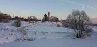 Rusya'da Valishchevo köyünde gün batımı