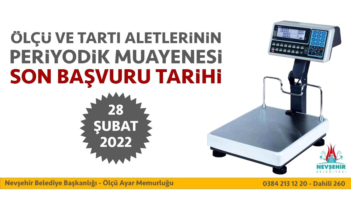 Ölçü ve tartı aletleri muayenesinde son gün 28 Şubat
