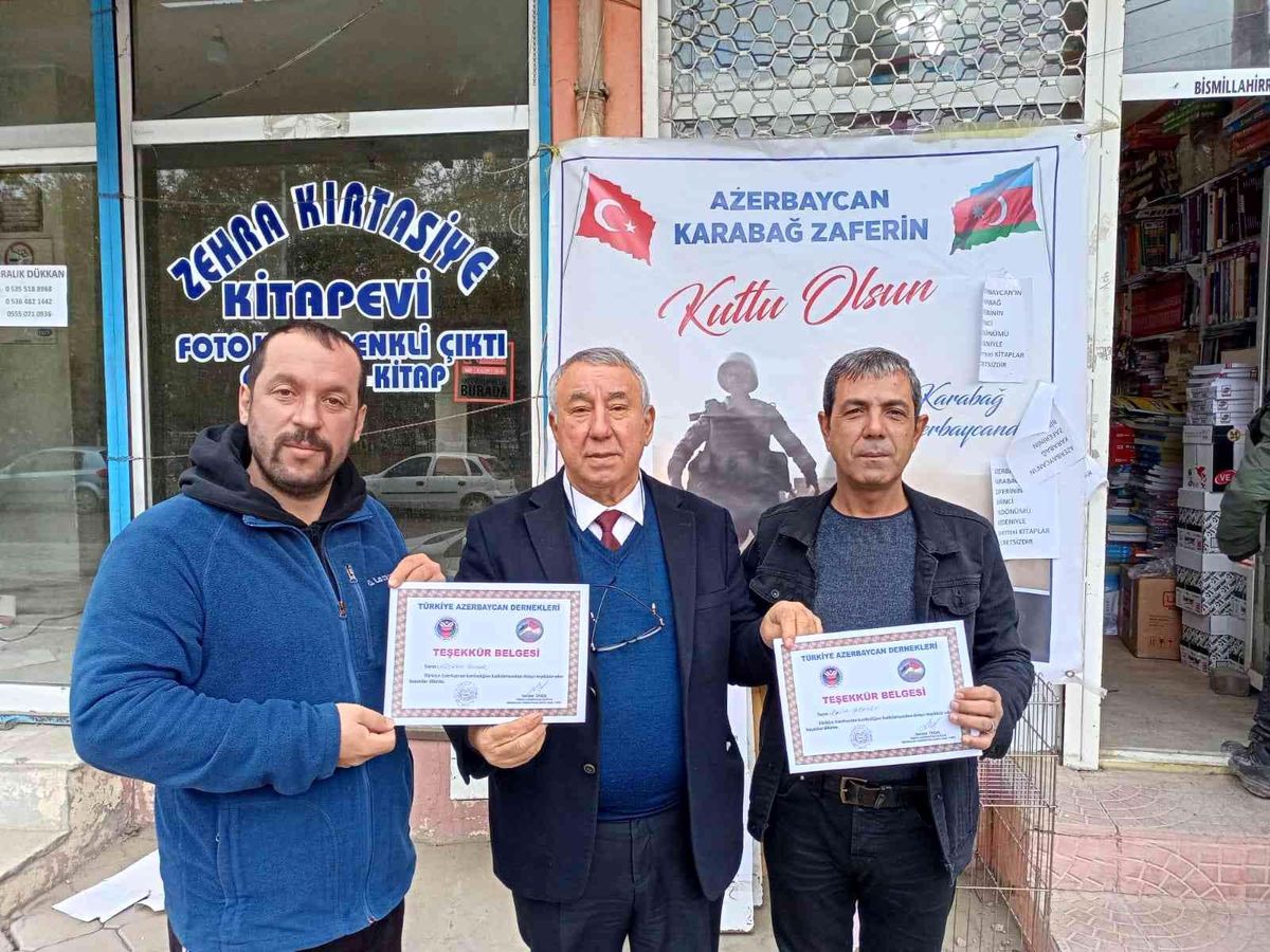 Ünsal\'dan Baydar ve Agayev\'e teşekkür belgesi
