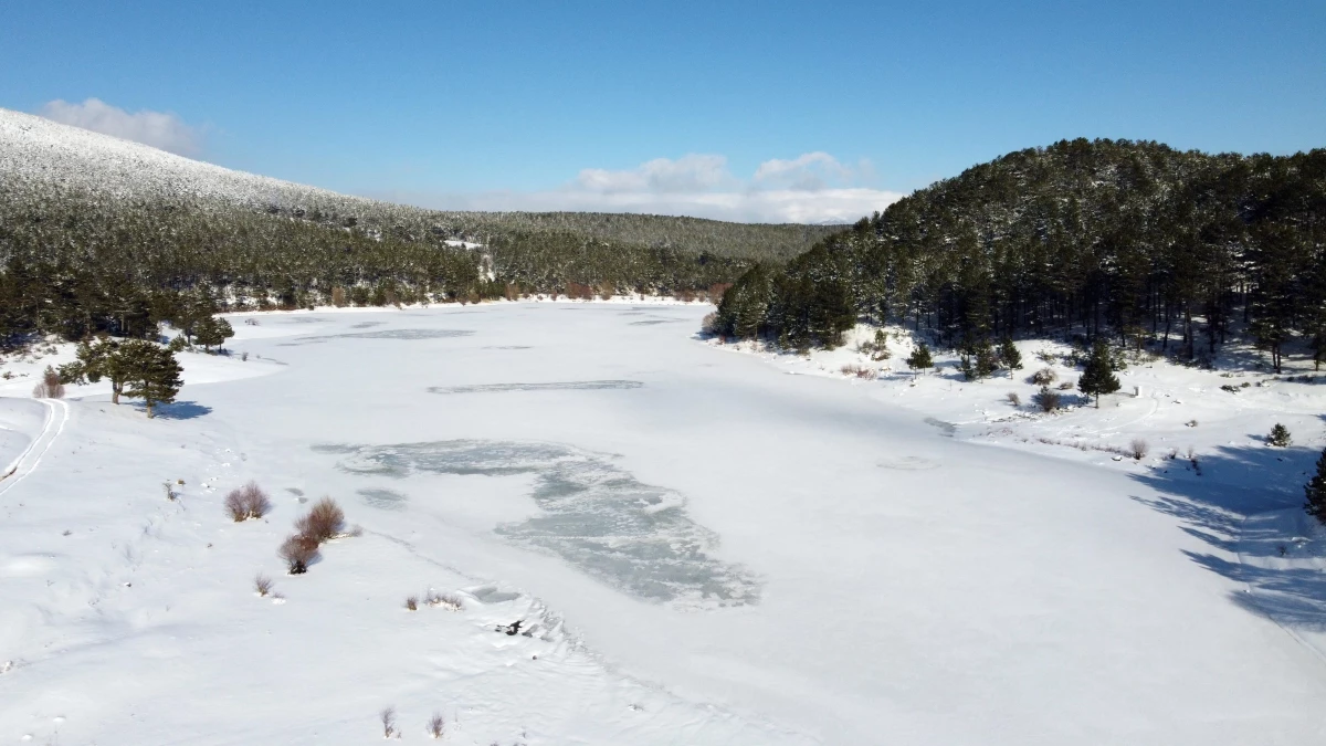 Baltalı Göleti buzla kaplandı