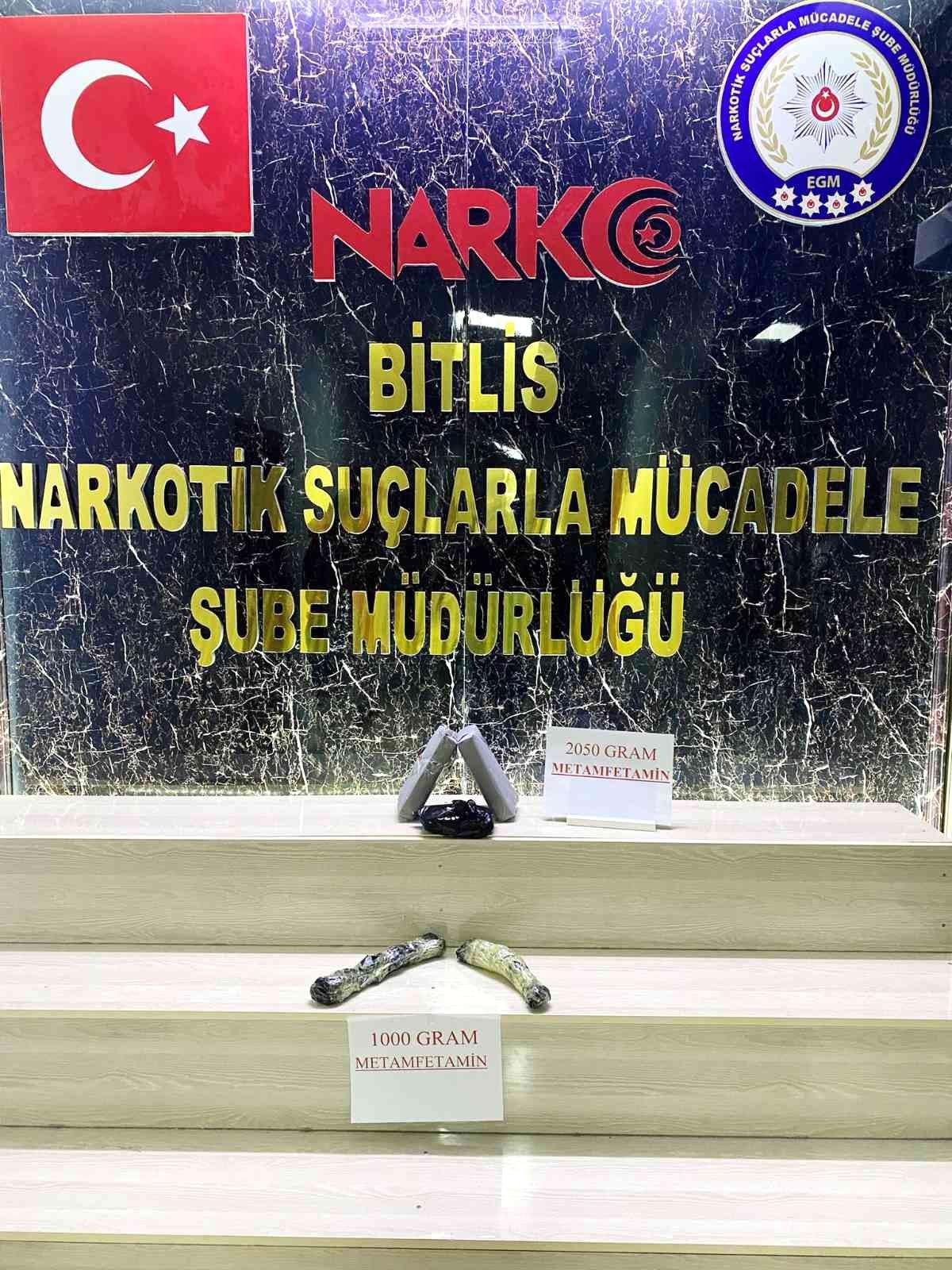 Bitlis\'te 3 kilo 50 gram metanfetamin ele geçirildi