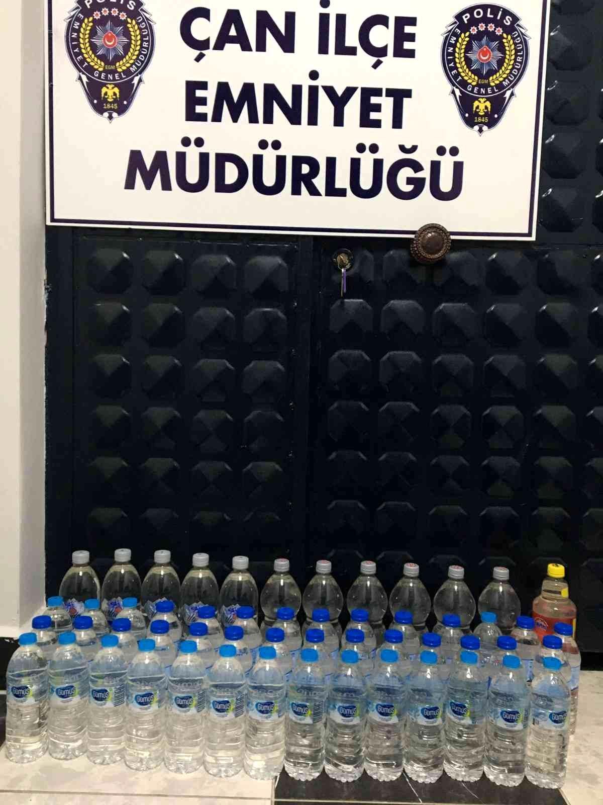 Çan\'da sahte içki ele geçirildi