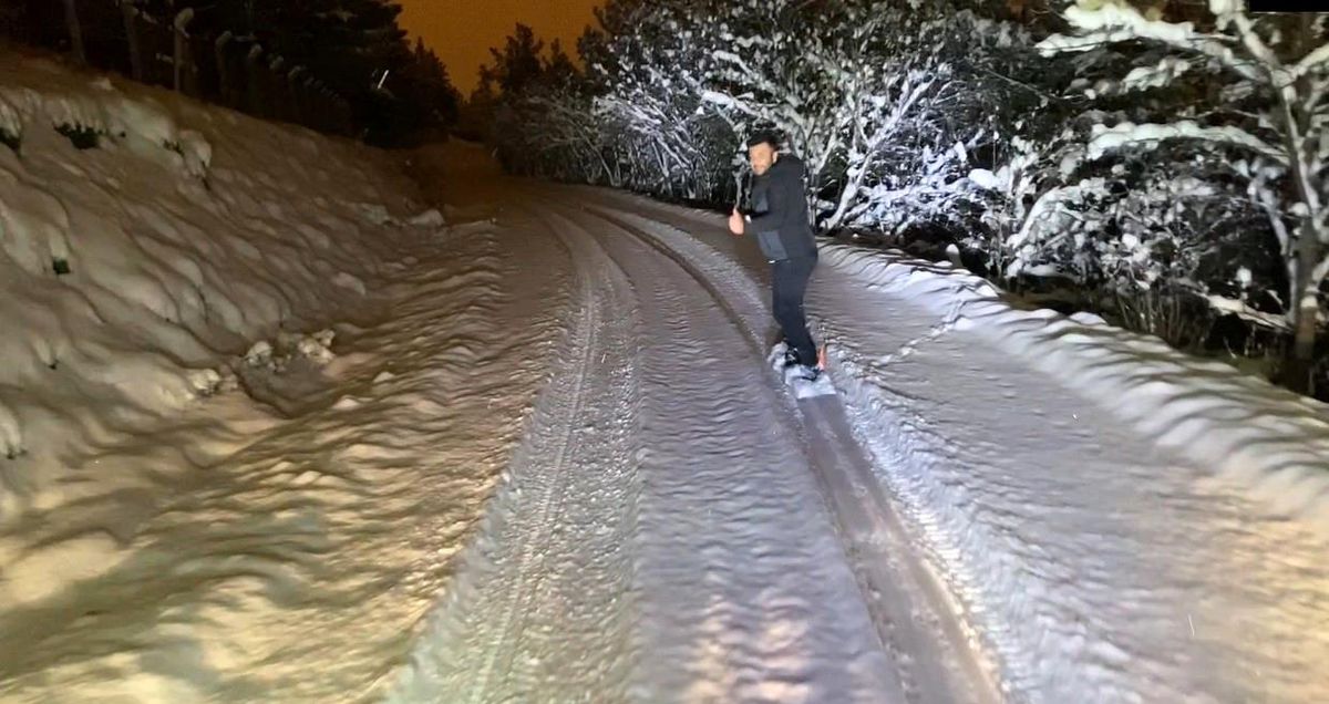Doğaseverlerin snowboard heyecanı
