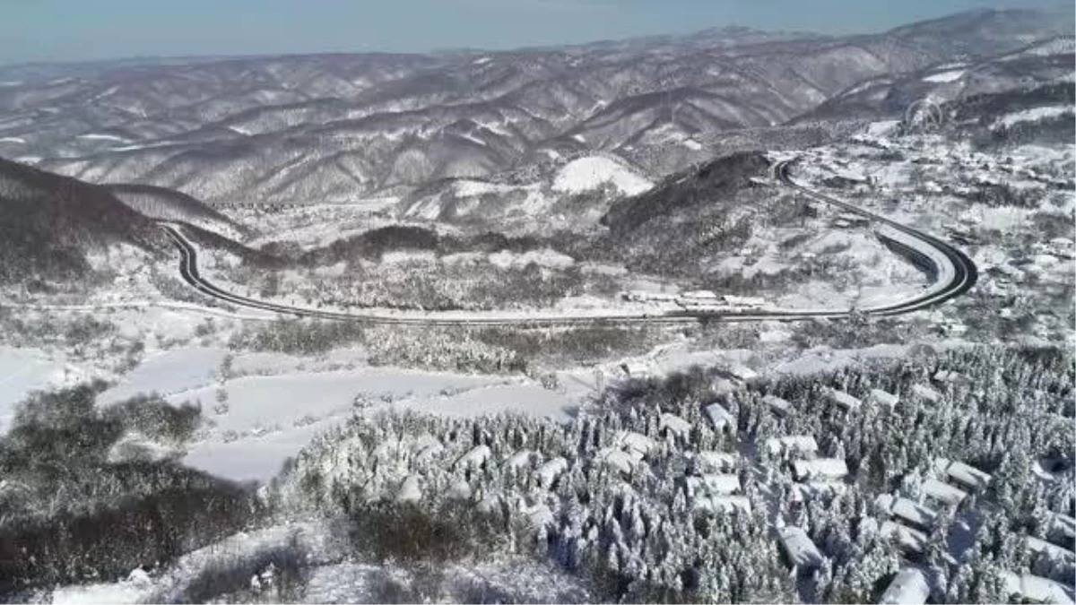 Drone - Karla kaplı Bolu Dağı, güneşle ayrı güzelliğe büründü