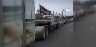 Kanada'da aşı karşıtı kamyoncular protesto için Ottowa yolunda
