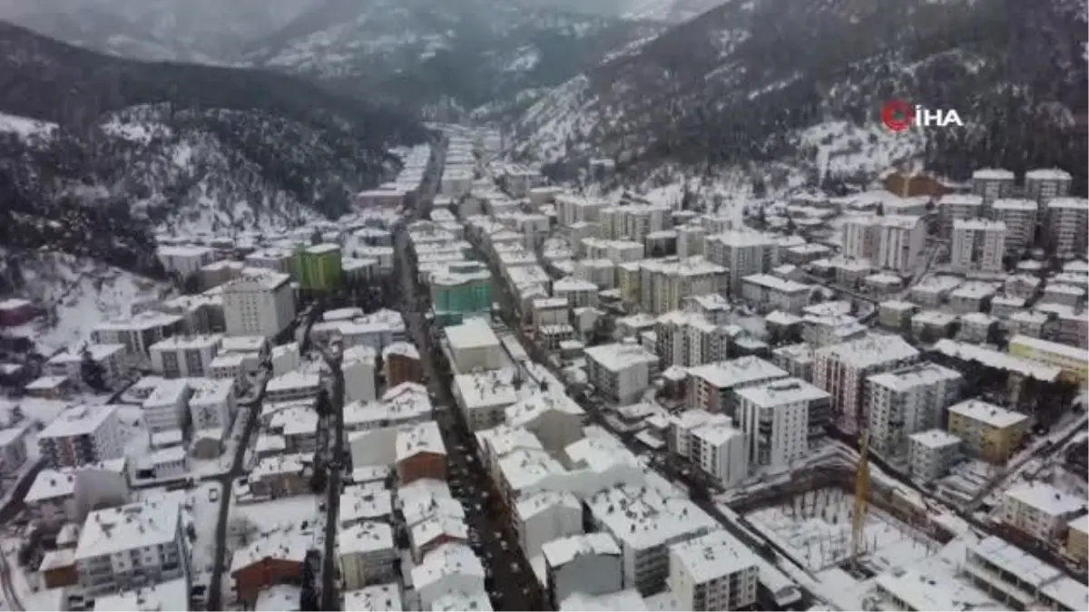 Kızılcahamam'ın eşsiz kar manzaraları havadan görüntülendi
