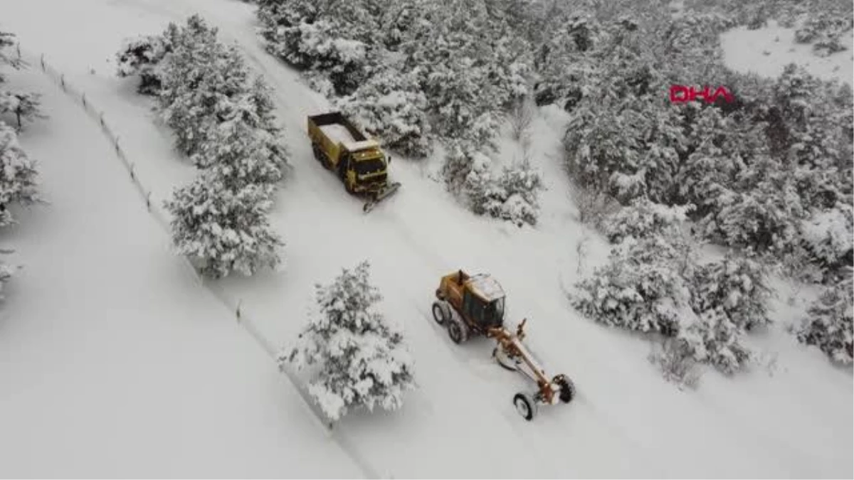 TOKAT'TA KARLA MÜCADELE EKİPLERİNİN MÜCADELESİ HAVADAN GÖRÜNTÜLENDİ
