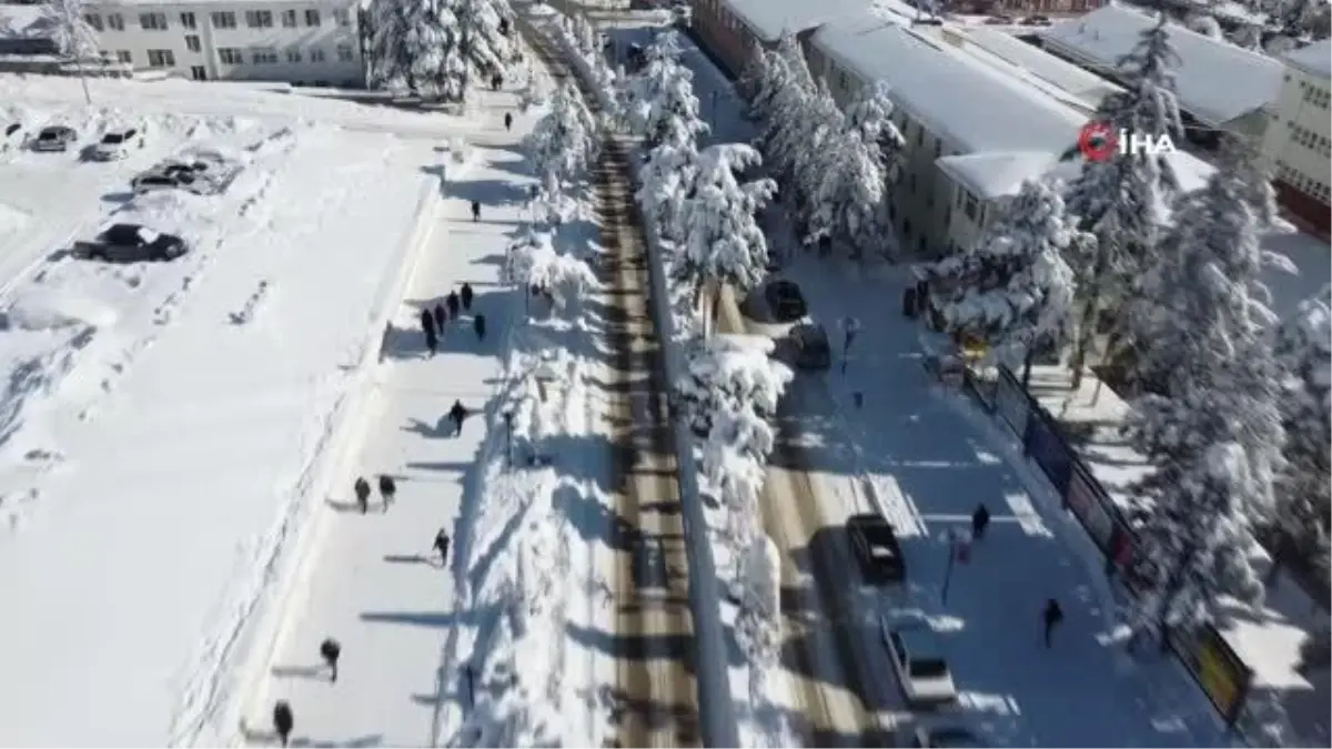 Yozgat'ın beyaz örtü ile kaplanan tarihi ve doğal güzellikleri böyle görüntülendi