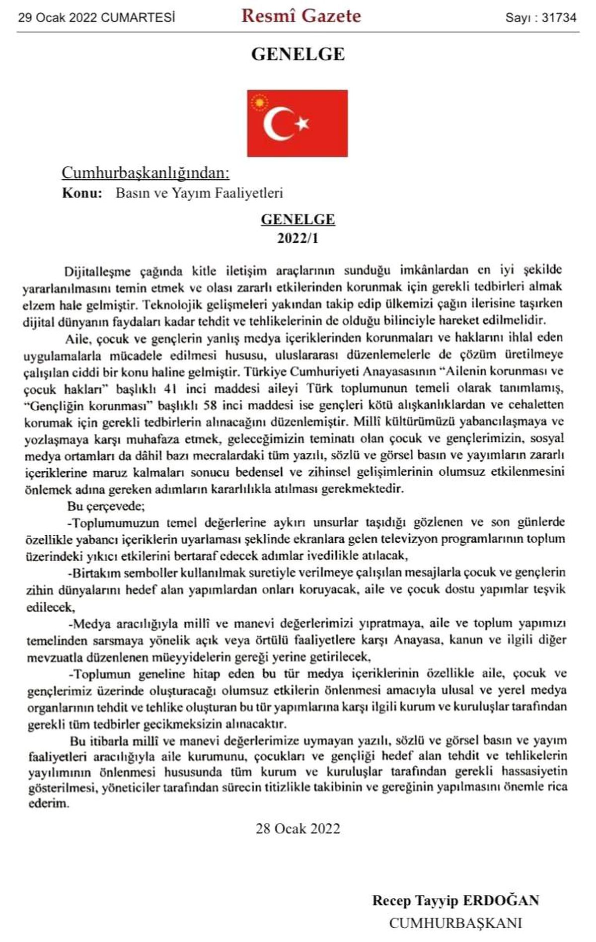 RTÜK Başkanı Şahin\'den \'Basın ve Yayım Faaliyetleri ile ilgili Cumhurbaşkanlığı Genelgesi\'ne ilişkin açıklama