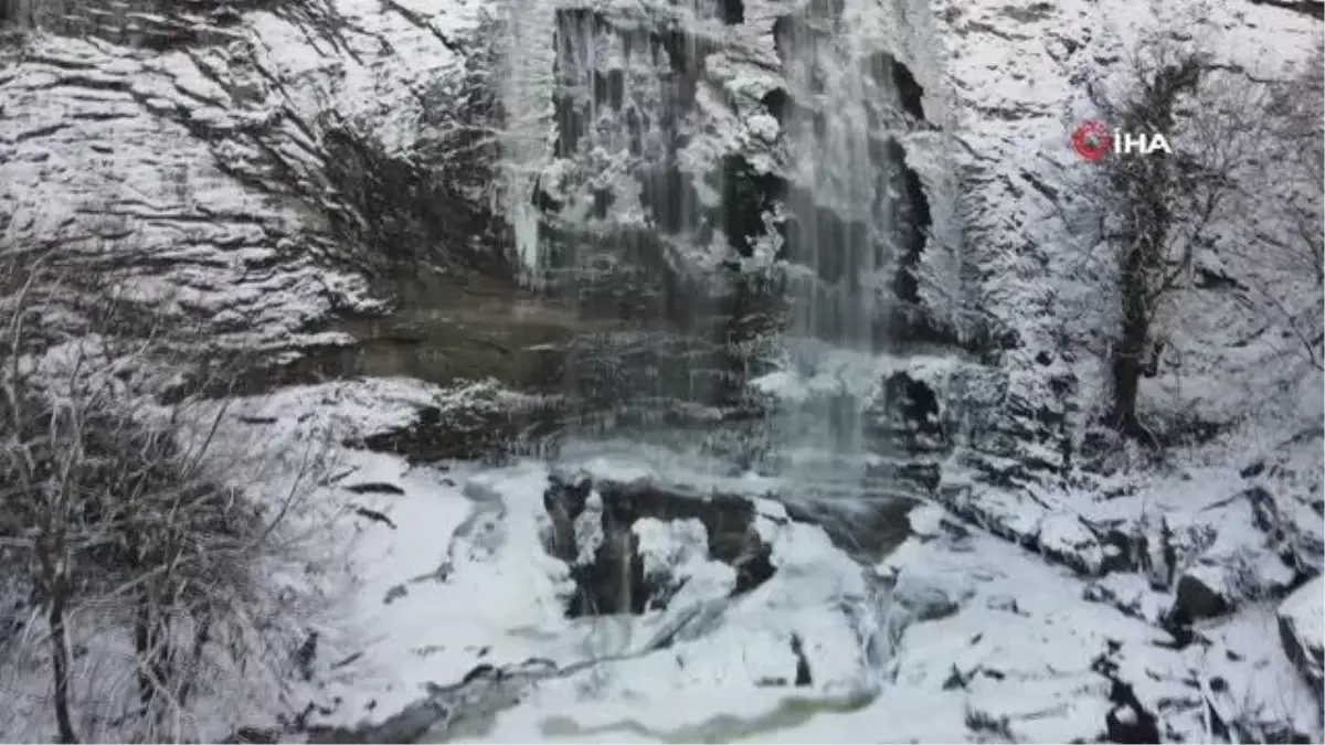 Suuçtu Tabiat Parkı buzlarla kaplandı