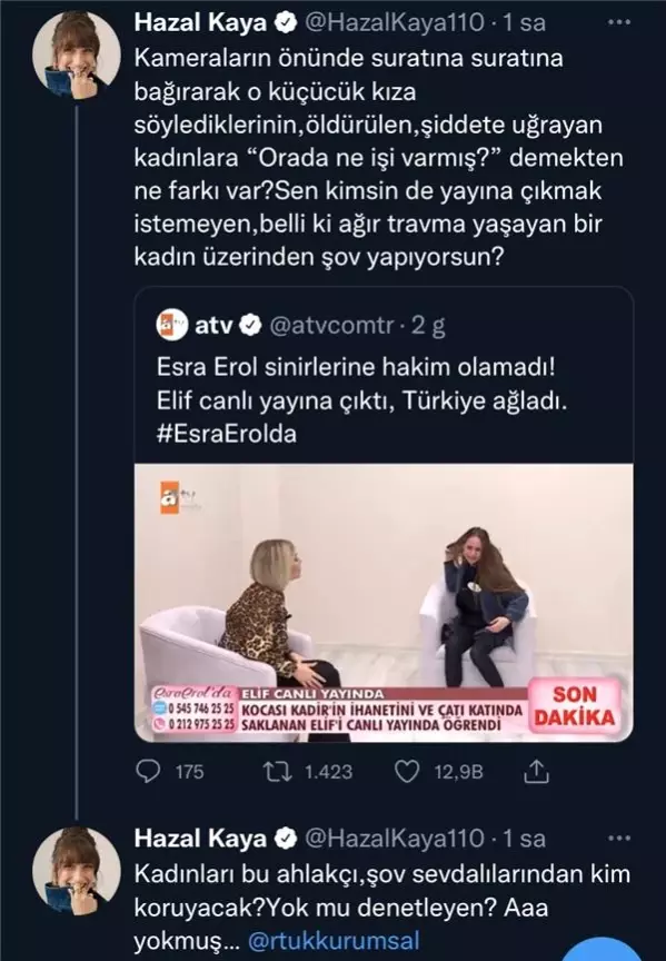HAZAL KAYA ESRA EROL'U TOPA TUTTU
