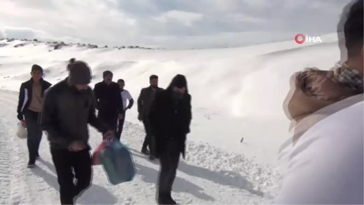 Yaban hayvanları için Süphan Dağı eteklerine yem bırakıldı