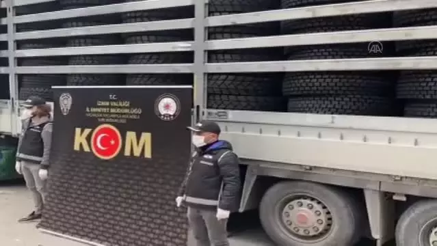 268 gümrük kaçağı ağır vasıta lastiği ele geçirildi