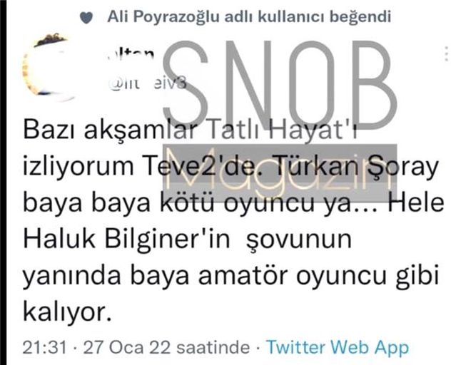 Ali Poyrazoğlu'ndan Şok Eden Türkan Şoray Beğenisi