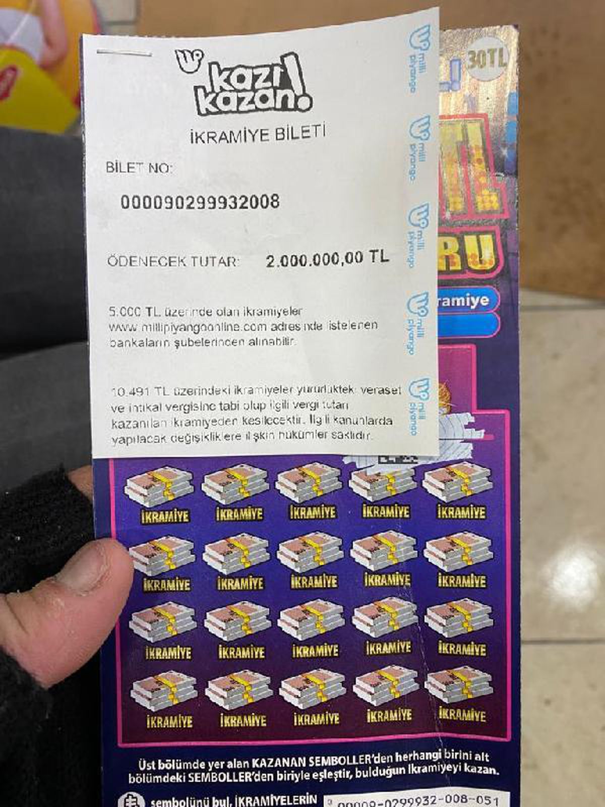 Son dakika! KAZI KAZANDAN 2 MİLYON TL KAZANDI; O ANLAR GÜVENLİK KAMERASINDA