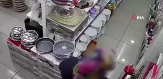 Şalvarlı hırsız kamerada...Tencereyi şalvarına içine sokup kaçtı