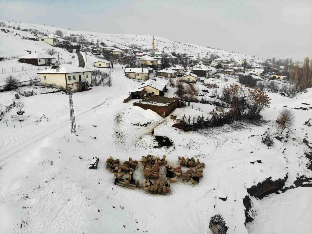 Çetin kış aylarında köyde yaşam mücadelesi