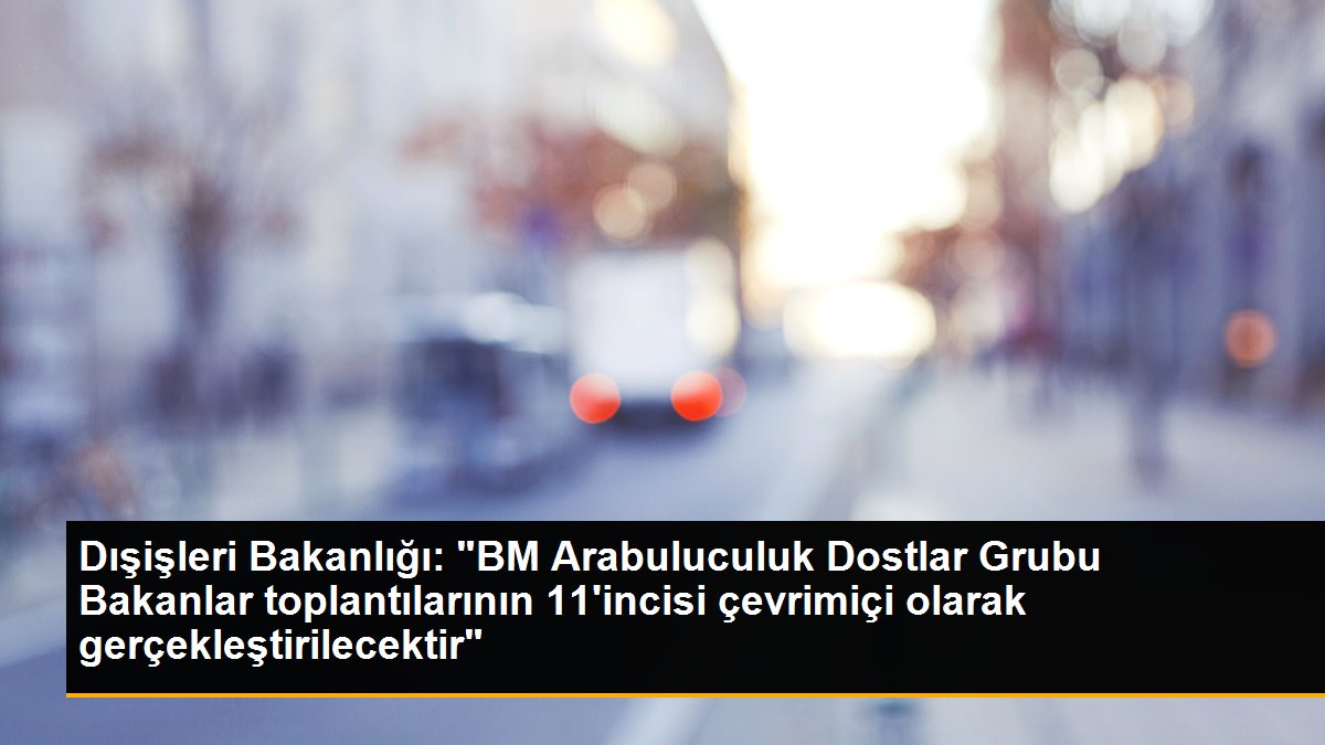 Dışişleri Bakanlığı: "BM Arabuluculuk Dostlar Grubu Bakanlar toplantılarının 11\'incisi çevrimiçi olarak gerçekleştirilecektir"