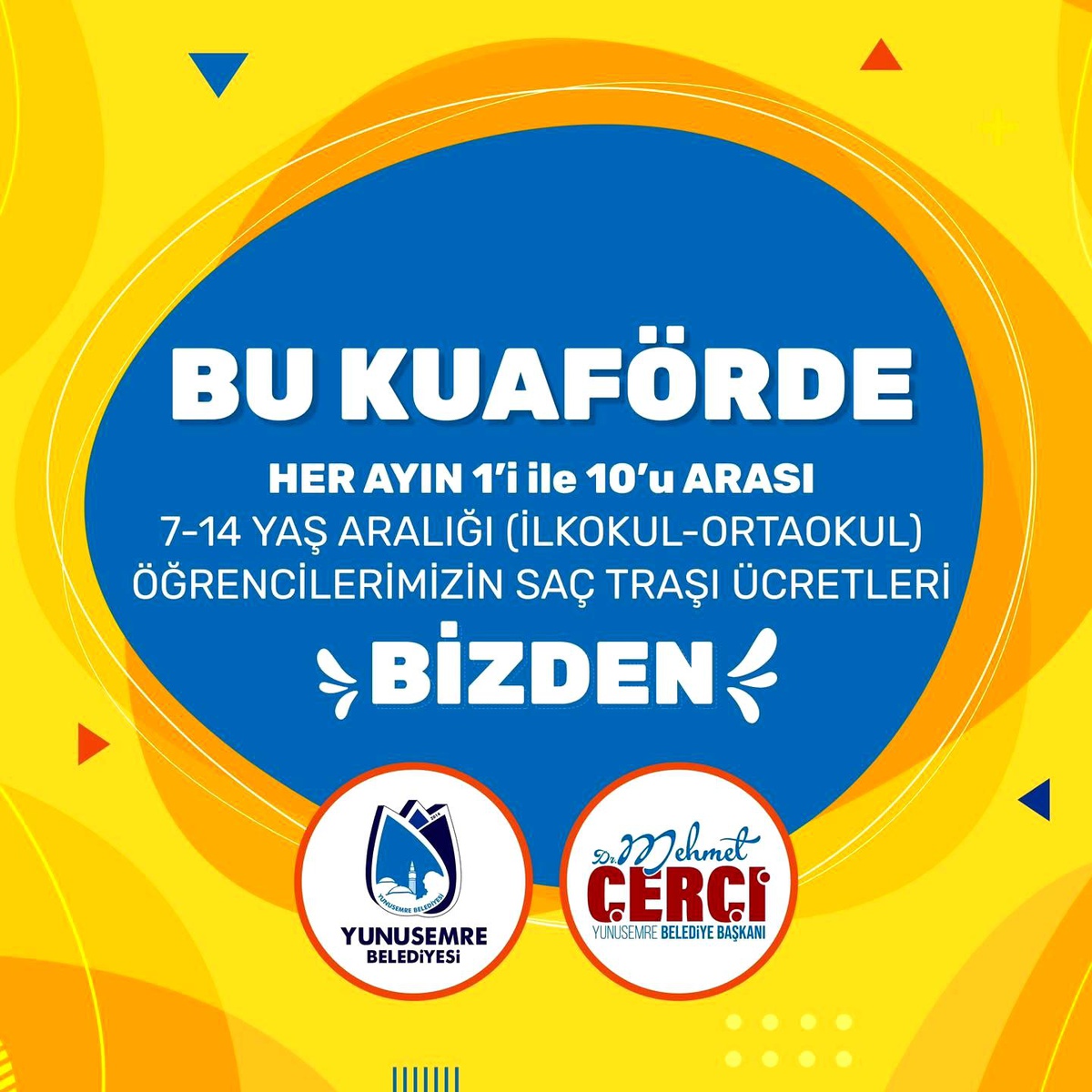 Yunusemre\'de çocuklara ücretsiz saç tıraşı yapacak kuaförler belirlendi