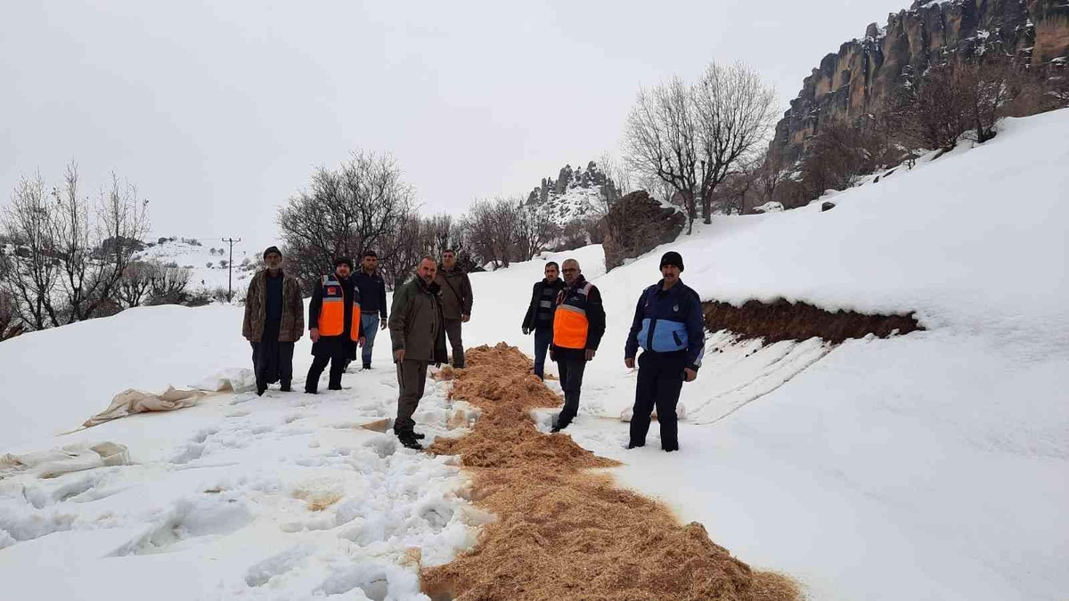 Çermik\'te yaban hayvanları için doğaya yem bırakıldı