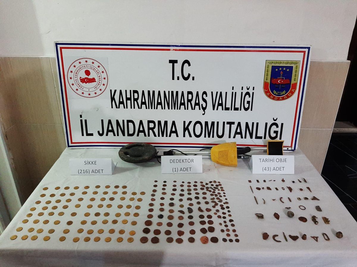 Kahramanmaraş\'ta tarihi eser niteliği taşıdığı değerlendirilen 259 obje ele geçirildi
