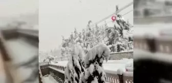 Yoğun kar yağışı sonrası elektrik tellerinin kopma anı böyle görüntülendi