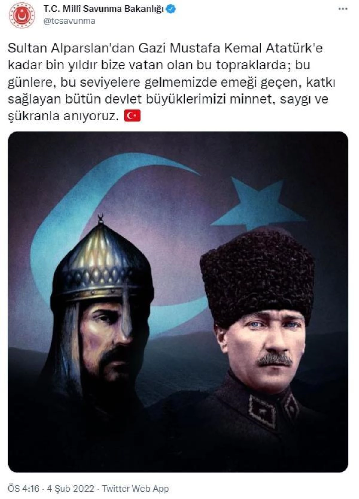 MSB\'den \'Atatürk\' paylaşımı