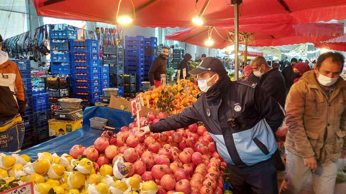 Zabıtadan pazarlarda tartı ve etiket denetimi