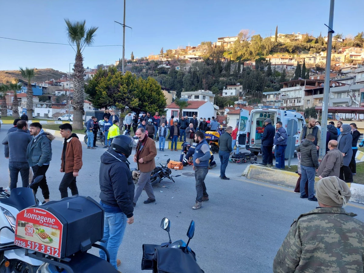 Motosikletle otomobilin çarpışması sonucu iki sürücü yaralandı