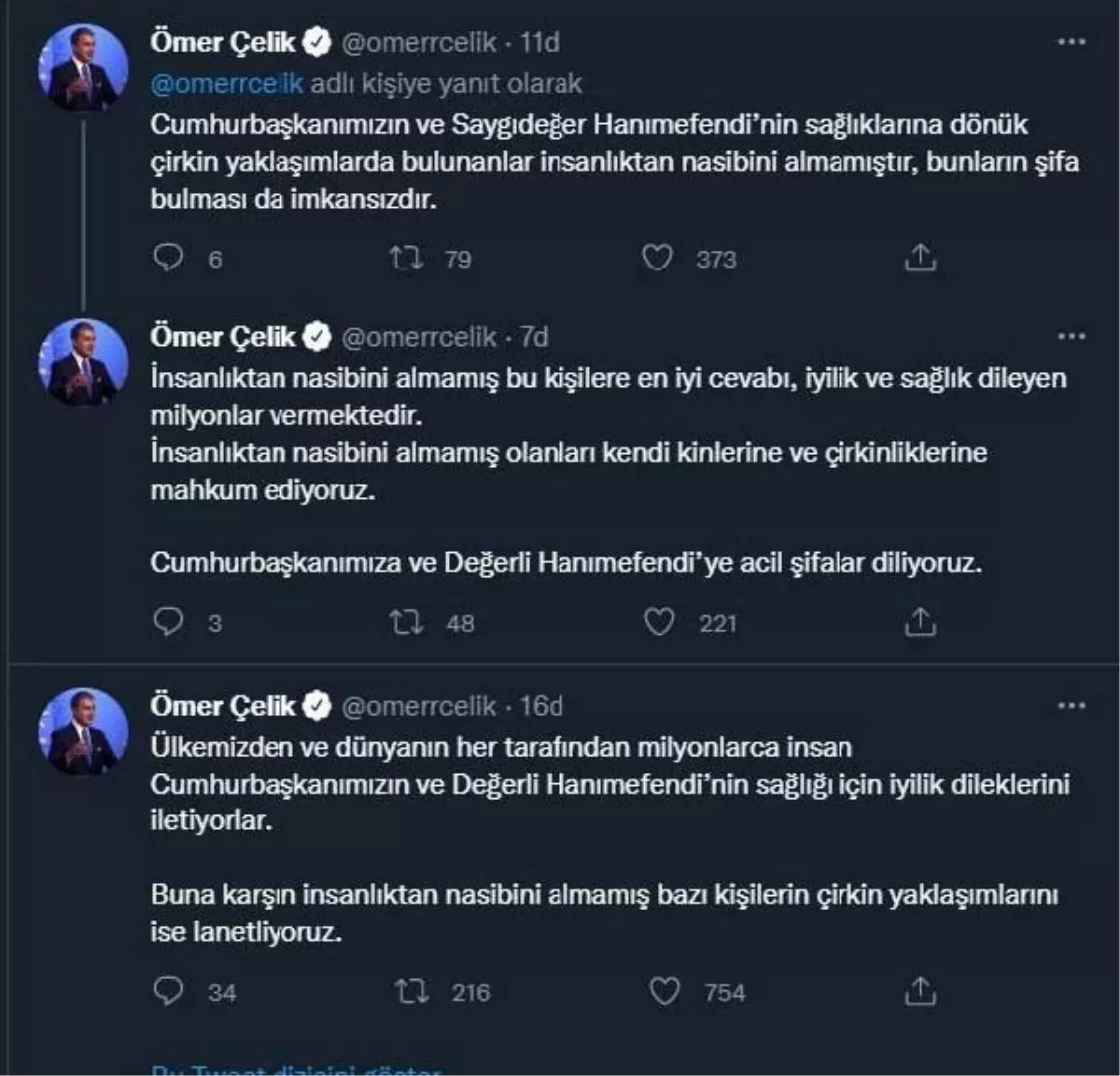 Cumhurbaşkanı Erdoğan ve eşine yönelik hakaret içerikli paylaşımlara tepki