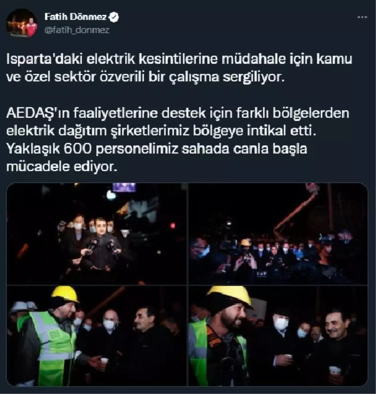 Bakanlıktan Isparta\'daki enerji verme çalışmasına ilişkin açıklama (2)