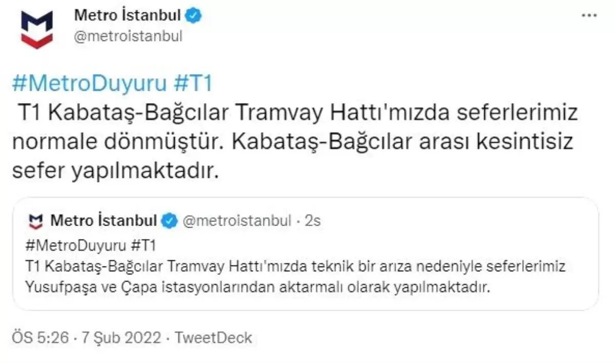 Tramvay arızalandı, vatandaşlar istasyonlara yürüdü