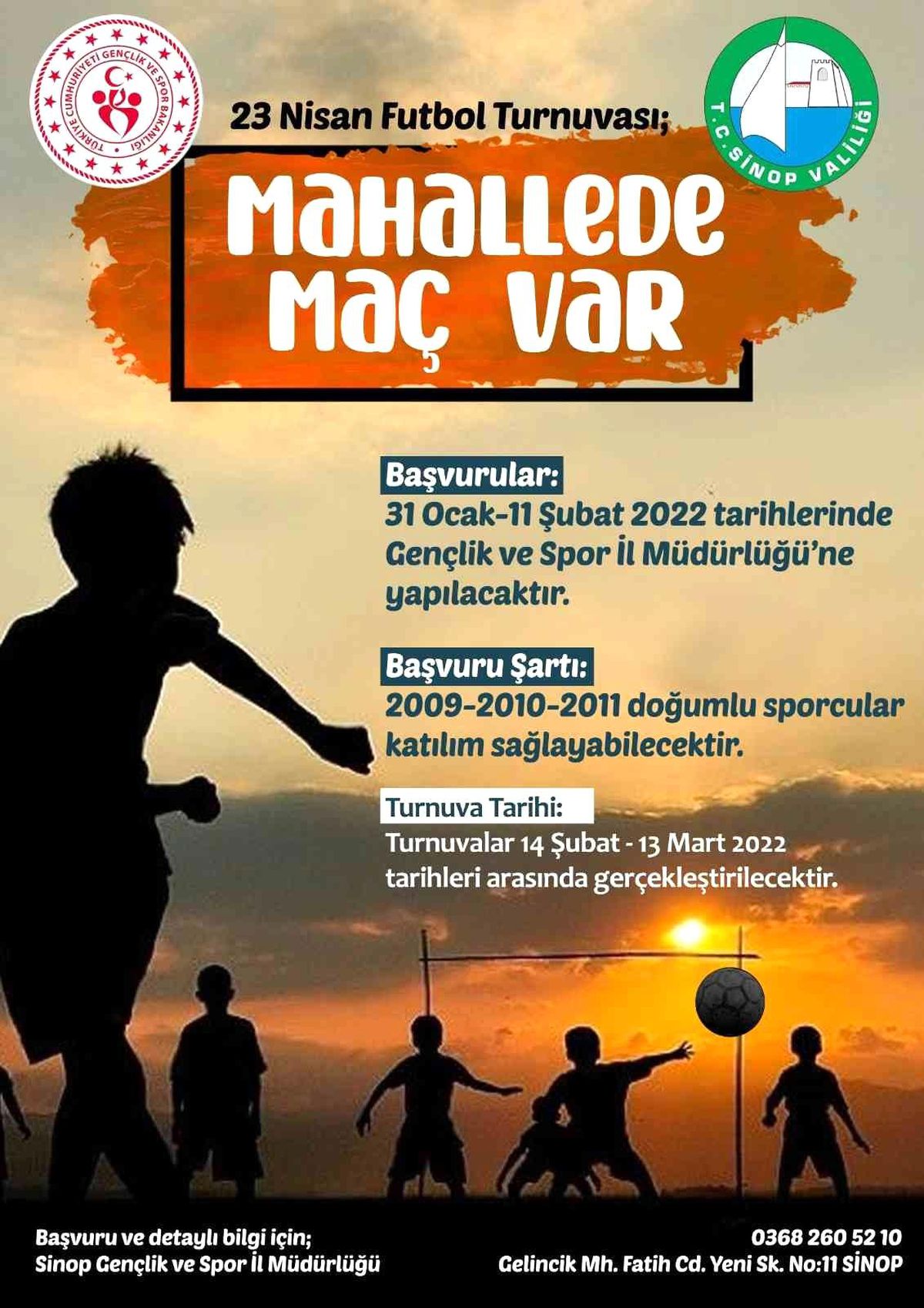 Sinop\'ta "mahallede maç var" projesi