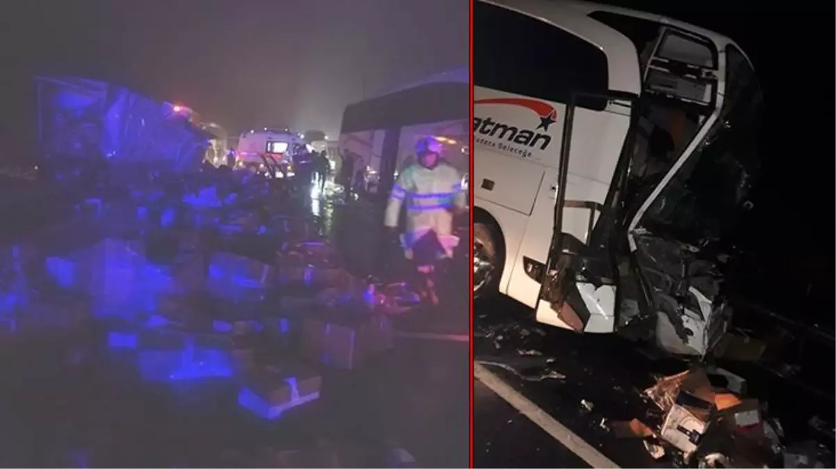 Mersin\'in TEM otoyolunda yolcu otobüsü tıra çarptı!