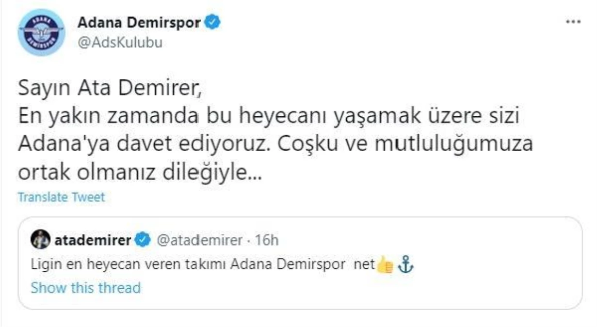 Adana Demirspor\'dan ünlü komedyen Ata Demirer\'e davet