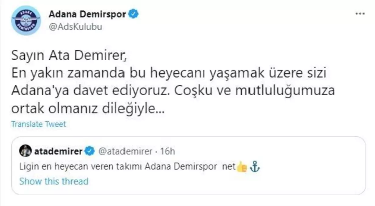 Adana Demirspor\'dan ünlü komedyen Ata Demirer\'e davet