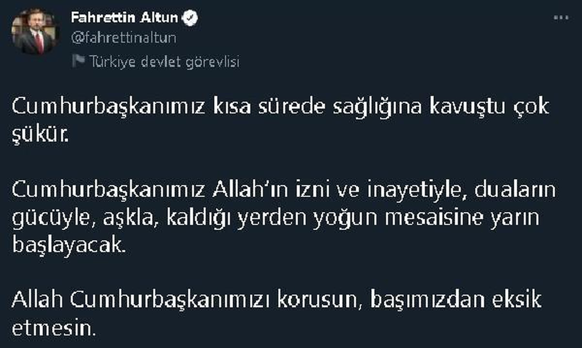 Cumhurbaşkanı Erdoğan\'ın PCR testleri negatif çıktı