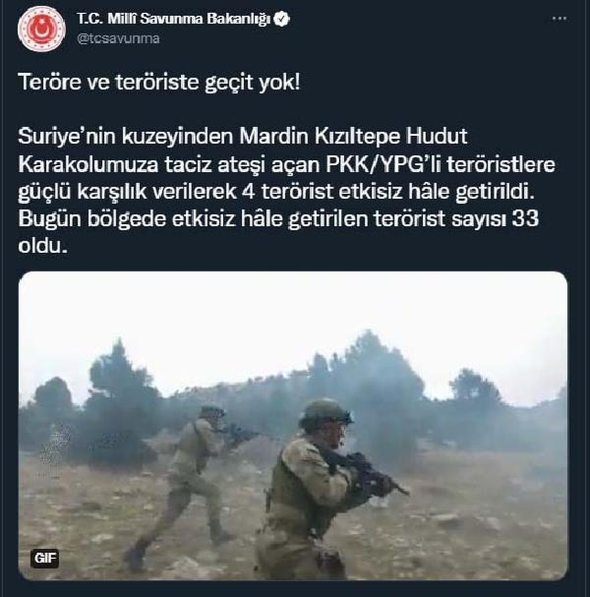 Son dakika... Suriye\'nin kuzeyinde 4 PKK/YPG\'li terörist etkisiz hale getirildi
