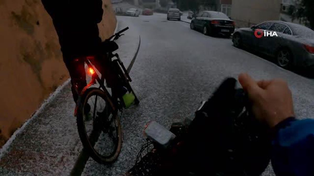Eksi 15 derecede Uludağ'a bisikletle böyle tırmandılar