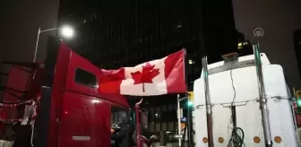 Kanada'da kamyoncuların aşı karşıtı protestoları gece gündüz devam ediyor