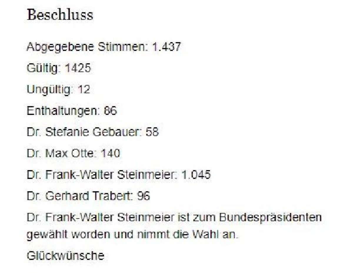 Almanya\'da Steinmeier yeniden Cumhurbaşkanı seçildi