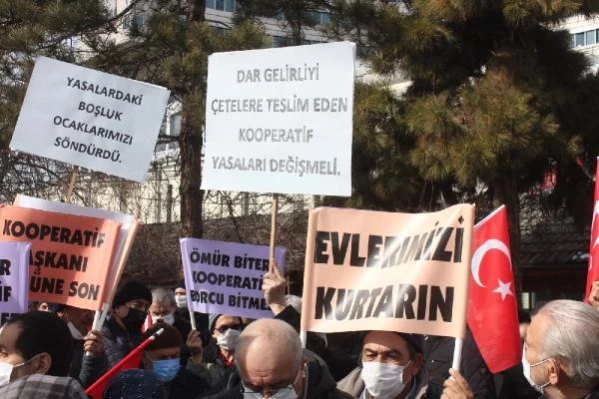 Kayseri'de kooperatif mağdurları eylem yaptı