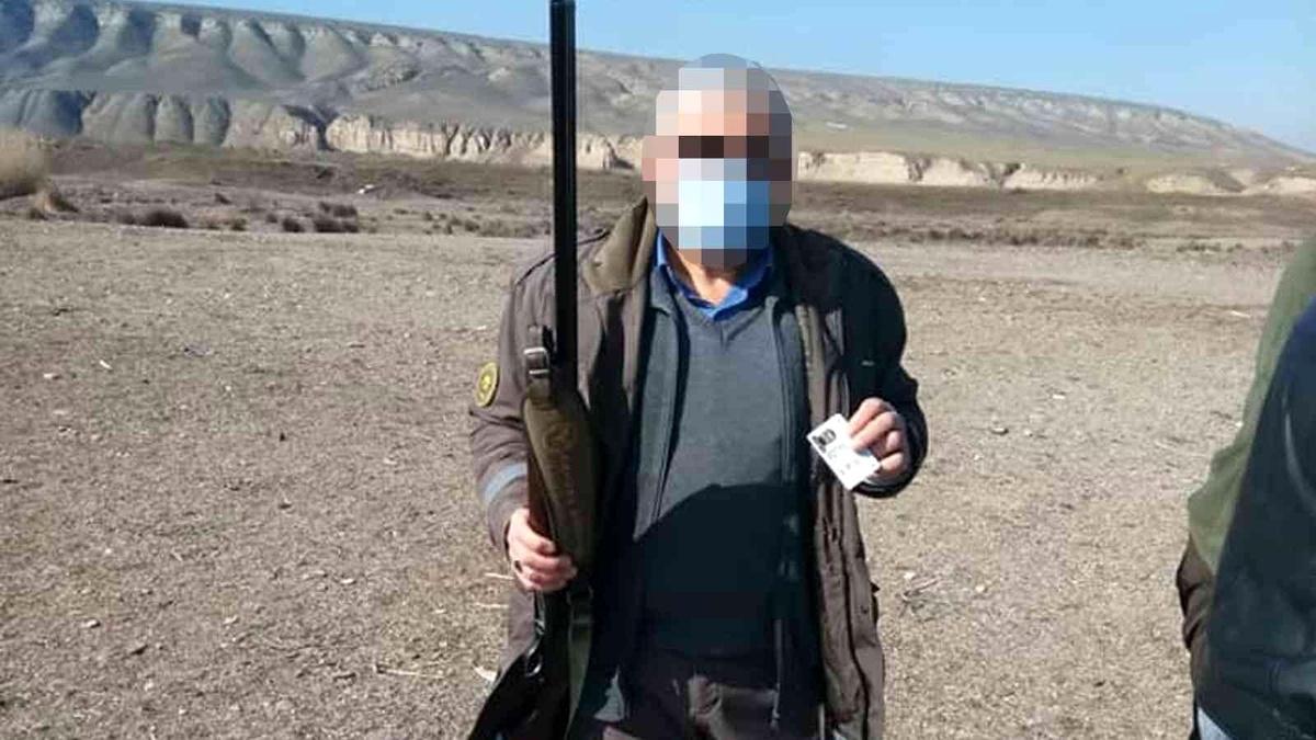 Usulsüz avlanan kişinin tüfeğine el konuldu