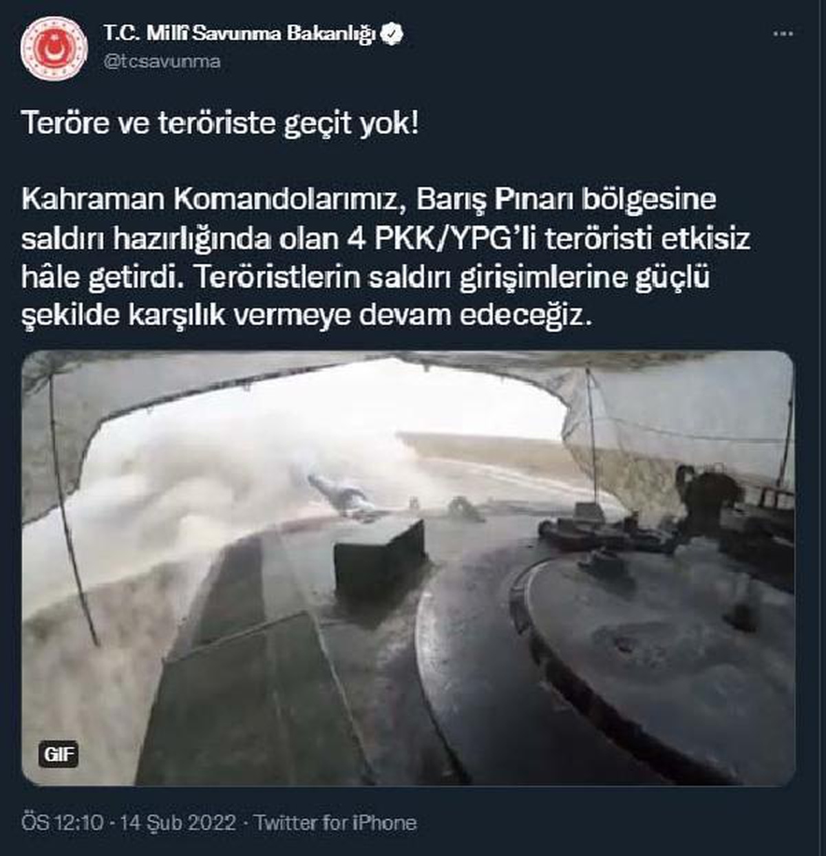 Son dakika gündem: MSB: 4 PKK/YPG\'li terörist etkisiz hale getirildi